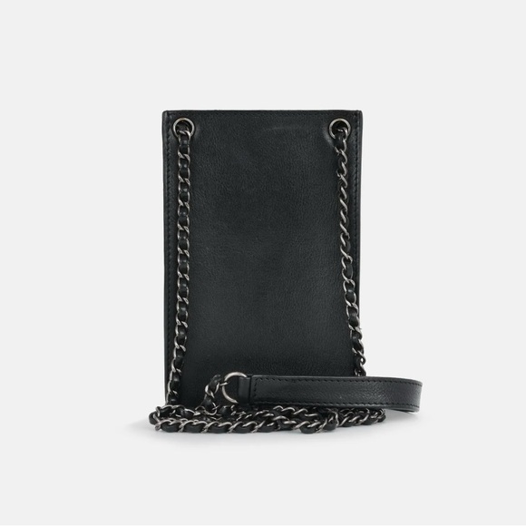 Chanel Black Leather Phone Holder/Pouch - Picture 2 of 6